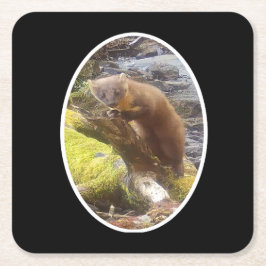 Porta-copo De Papel Quadrado Pine Marten na Porta copos de papel de registro