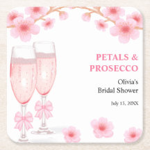 Pink Bow Floral Petals and Prosecco Bridal Shower