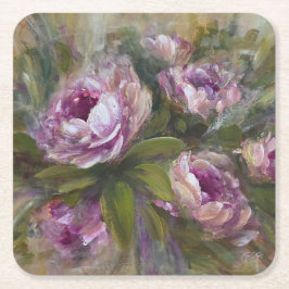 Porta-copo De Papel Quadrado Pink Roses