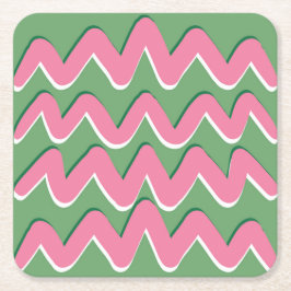 Porta-copo De Papel Quadrado Pink Waves Coaster