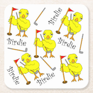 Porta-copo De Papel Quadrado Pintinho Birdie Golfer