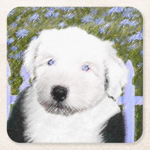 Porta-copo De Papel Quadrado Pintor de Cachorro - Pintura de Cachorro