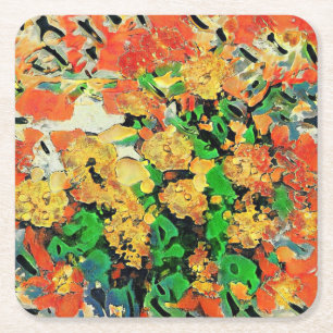 Porta-copo De Papel Quadrado Pintura A Óleo Retro: Monet Van Gogh