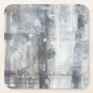 Porta-copo De Papel Quadrado Pintura de Cinza Contemporânea