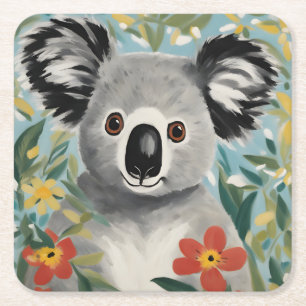 Porta-copo De Papel Quadrado Pintura de Koala