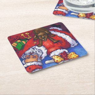Porta-copo De Papel Quadrado Pintura de Natal