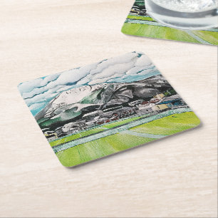 Porta-copo De Papel Quadrado Pintura do Monte Fuji por Alfred Fox