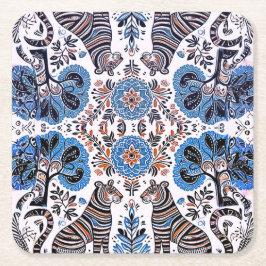 Porta-copo De Papel Quadrado pintura madhubani