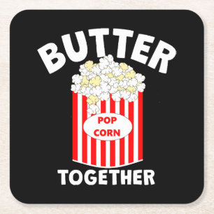 Porta-copo De Papel Quadrado Pipoca de Filme BUTTER Juntos