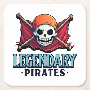 Porta-copo De Papel Quadrado Piratas lendários