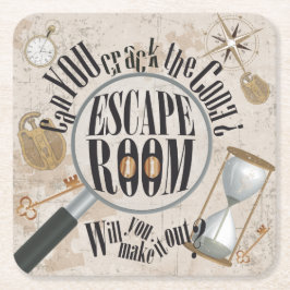 Porta-copo De Papel Quadrado Pista de Quebra-cabeça da Festa da Sala de Fuga