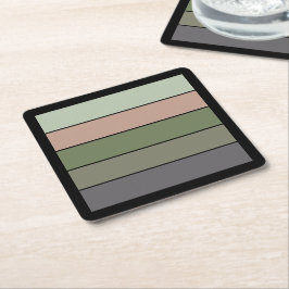 Porta-copo De Papel Quadrado Pistachio Nut Shell Green Peach Stripes