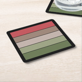 Porta-copo De Papel Quadrado Pistachio Nut Shell Green Red Stripes