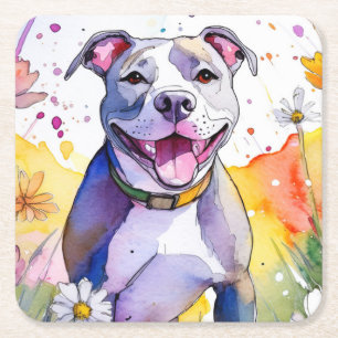 Porta-copo De Papel Quadrado Pit Bull Dog Porta copos
