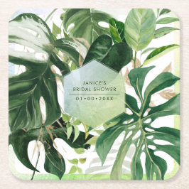 Porta-copo De Papel Quadrado PixDezines Variou A Folhagem Tropical De Monstera