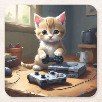 "Pixel Paws: The Gamer Kitten in Action"