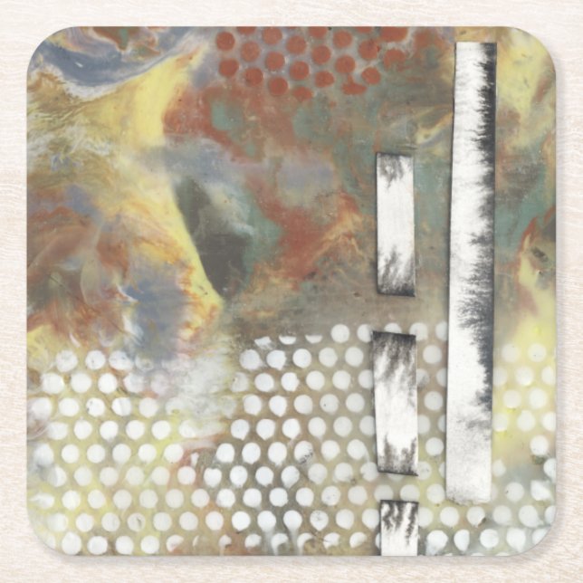 Porta-copo De Papel Quadrado Pixels II marmoreados (Frente)