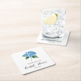 Porta-copo De Papel Quadrado Placa de Boas-Vindas de Chá de Bebê Floral com Hor