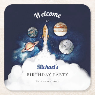 Porta-copo De Papel Quadrado Placas de papel para galáxias para planetas de fog