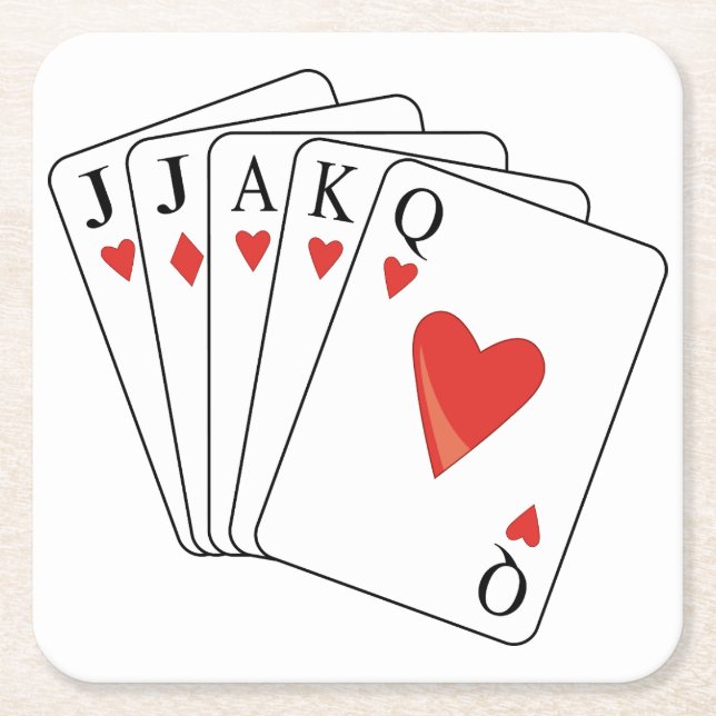 Porta-copo De Papel Quadrado Placas Euchre (Frente)