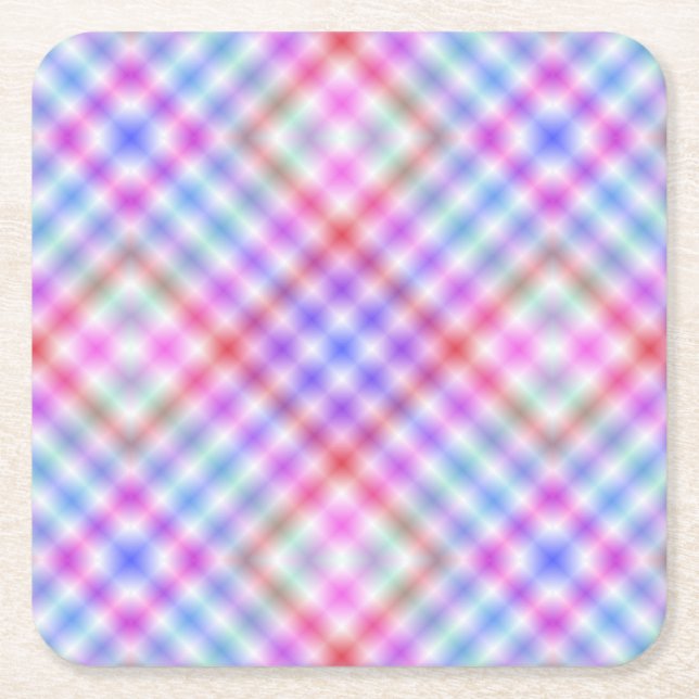 Porta-copo De Papel Quadrado Plaid Fabric Texture Pattern (Frente)