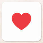 Porta-copo De Papel Quadrado Plain Modern White Red Love Heart Graphic<br><div class="desc">Plain Minimalist Modern Designs. They're all simple,  attractive,  unique.</div>