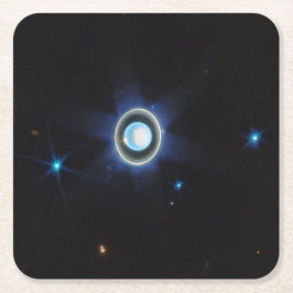Porta-copo De Papel Quadrado Planeta Urano com Anéis e Luas Imagem JWST