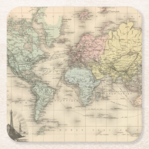 Porta-copo De Papel Quadrado Planisphere