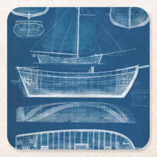 Porta-copo De Papel Quadrado Plano de bordo antigo II