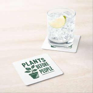 Porta-copo De Papel Quadrado Plantas Engraçadas Antes das Pessoas Arte de Carim