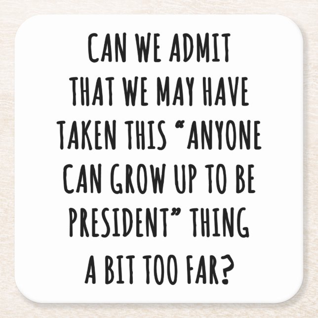 Porta-copo De Papel Quadrado Podemos Admitir (Frente)