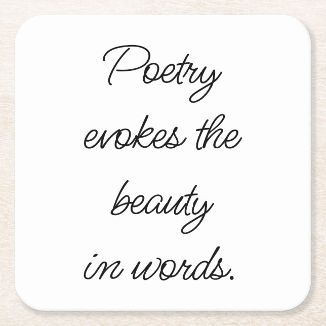 Porta-copo De Papel Quadrado Poesia evoca Porta copos de papel (Frente)