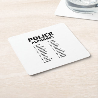 Porta-copo De Papel Quadrado Polícia do Alfabeto Fonético