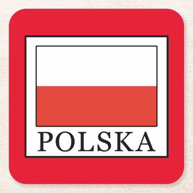 Porta-copo De Papel Quadrado Polska (Frente)
