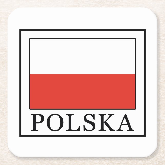 Porta-copo De Papel Quadrado Polska (Frente)
