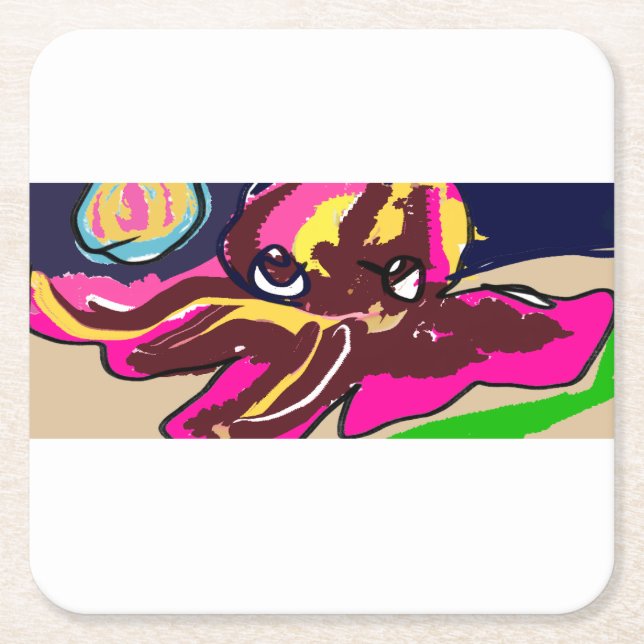 Porta-copo De Papel Quadrado Polvo (Frente)