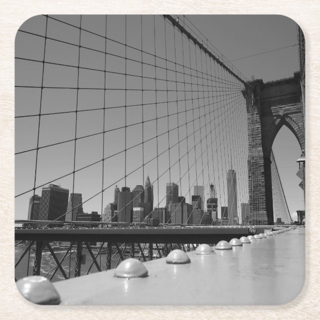 Porta-copo De Papel Quadrado Ponte Brooklyn (Frente)