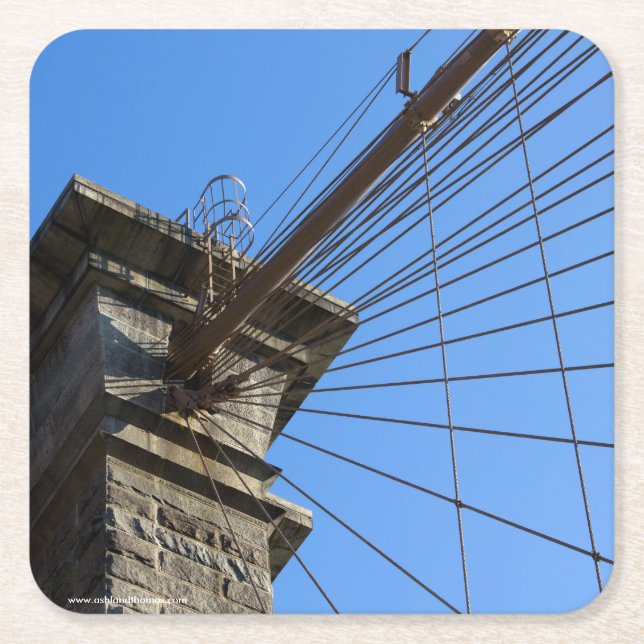 Porta-copo De Papel Quadrado Ponte de Brooklyn 01 (Frente)