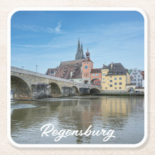 Porta-copo De Papel Quadrado Ponte Stone em Regensburg, Alemanha