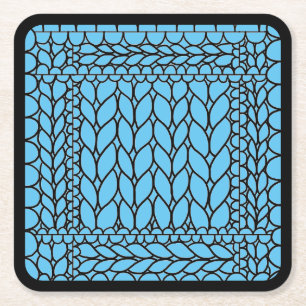 Porta-copo De Papel Quadrado Ponto Tricô Azul Apoios de Papel Quadrados II