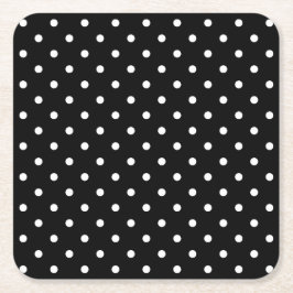 Porta-copo De Papel Quadrado Pontos pretos e brancos