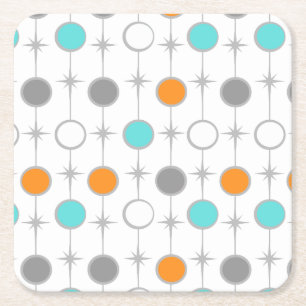 Porta-copo De Papel Quadrado Pontos retros e porta copos de papel de Starbursts