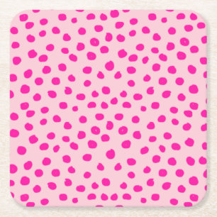 Porta-copo De Papel Quadrado Pontos rosa pré-disquinhos Pontos de impressão m