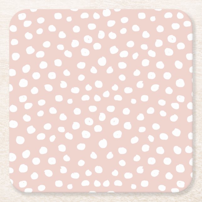 Porta-copo De Papel Quadrado Pontos Selvagens Impressão Animal Esbranquiçado Po (Frente)