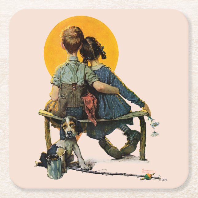 Porta-copo De Papel Quadrado Por do sol (Frente)