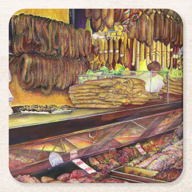 Porta-copo De Papel Quadrado Porco, Budapeste (Frente)