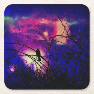 Porta-copo De Papel Quadrado Porta copos celestial do corvo