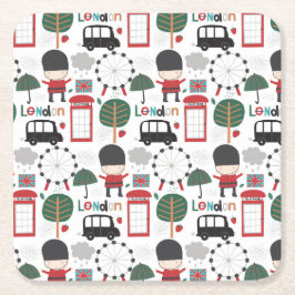 Porta-copo De Papel Quadrado porta copos com tema para Londres Inglaterra