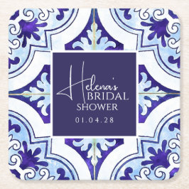 Porta-copo De Papel Quadrado Porta copos da praça Majolica Siciliana - Tema de 