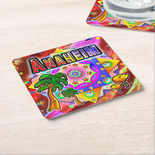 Porta-copo De Papel Quadrado Porta copos de Amigos Tropicais Anaheim